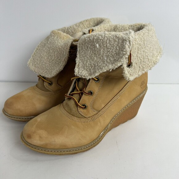 Timberland Earthkeepers Amston Roll-Top Women's Wedge Boots Size 8 - Picture 1 of 8